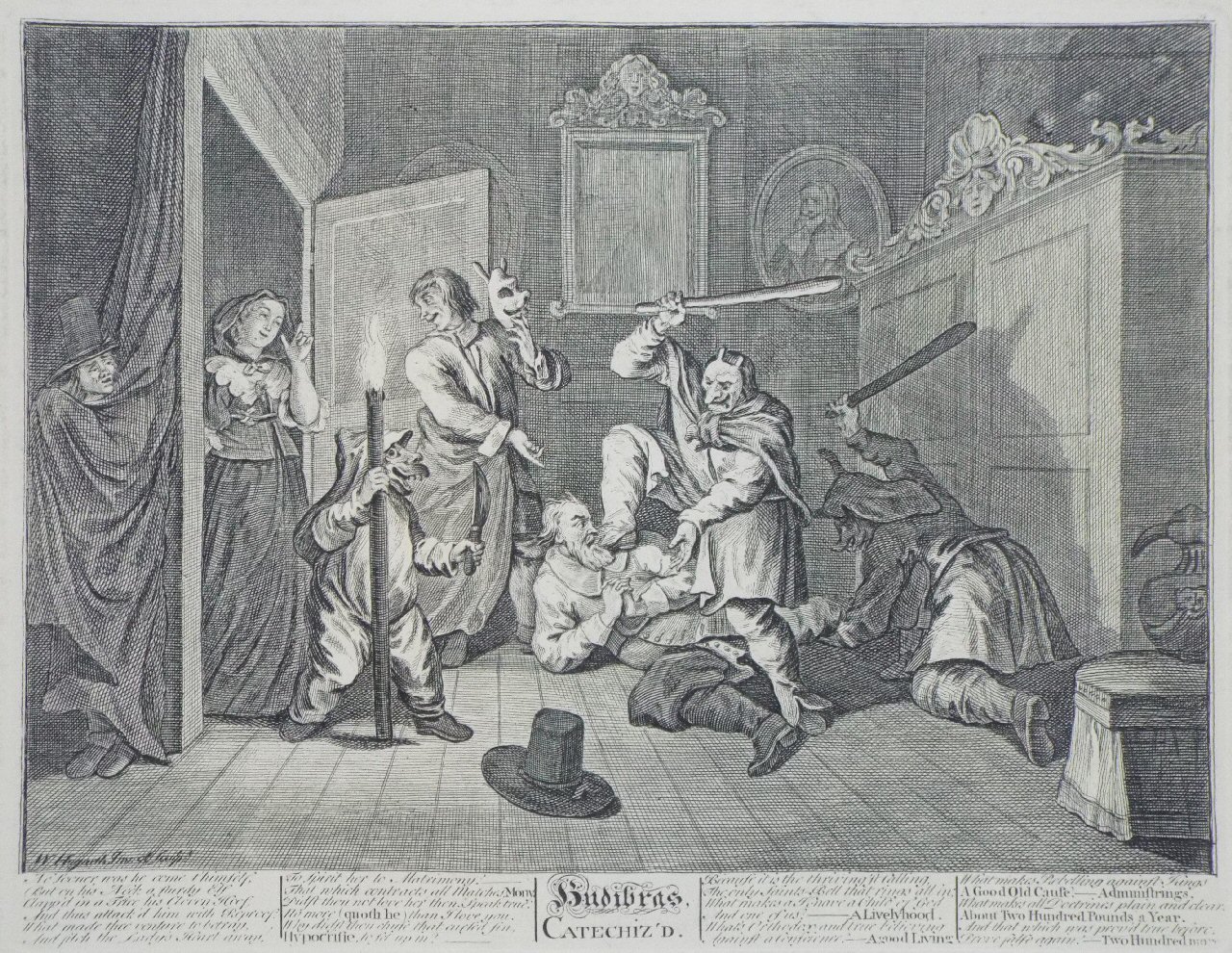 Print - Hudibras Catechiz'd. - Hogarth